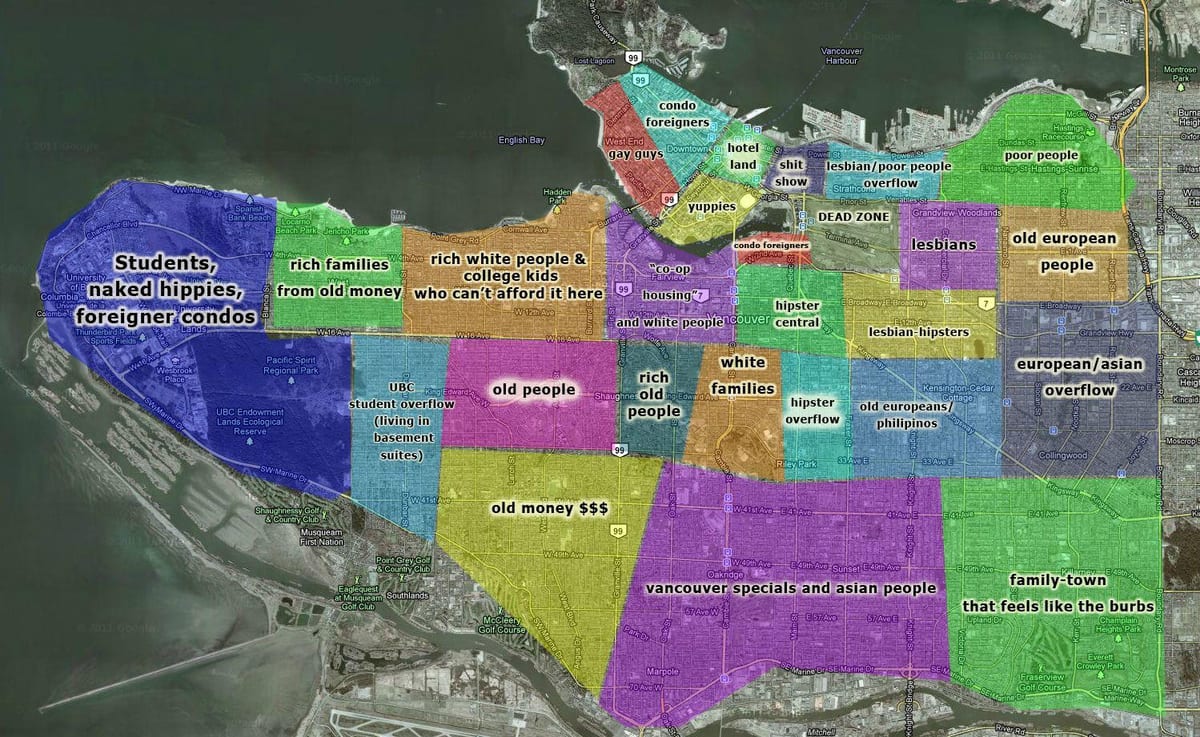 kart Vancouver və ətrafı üçün