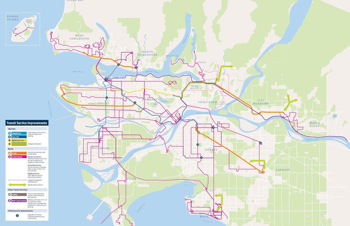 Транслинк Metro xəritəsi Vancouver