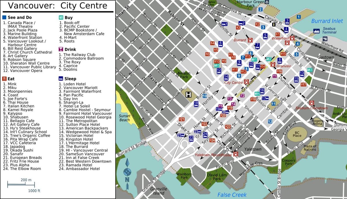 Vancouver Vancouver xəritəsi