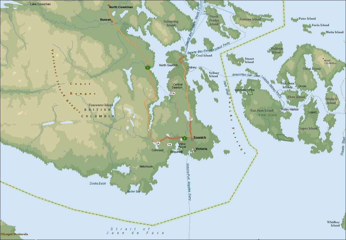 Kart саанич Vancouver ısland 
