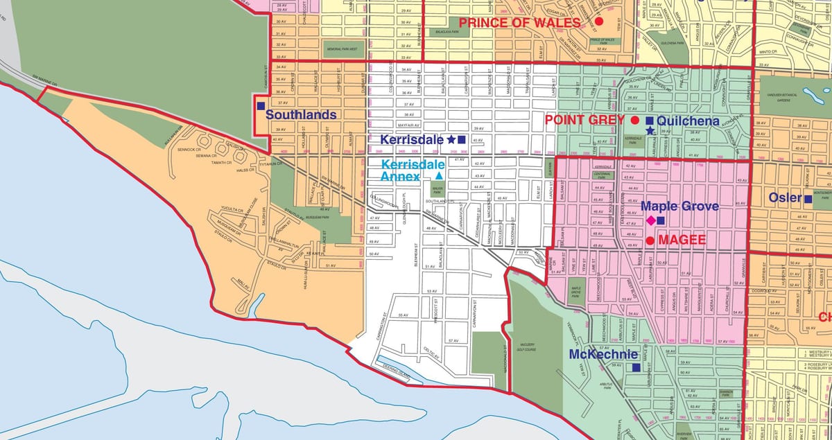 Vancouver ərazinin xəritəsi
