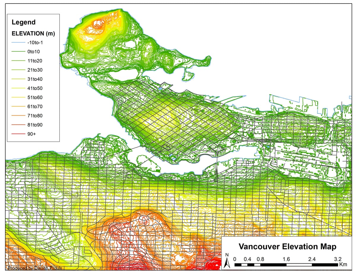 Kart Vancouver hündürlüyü