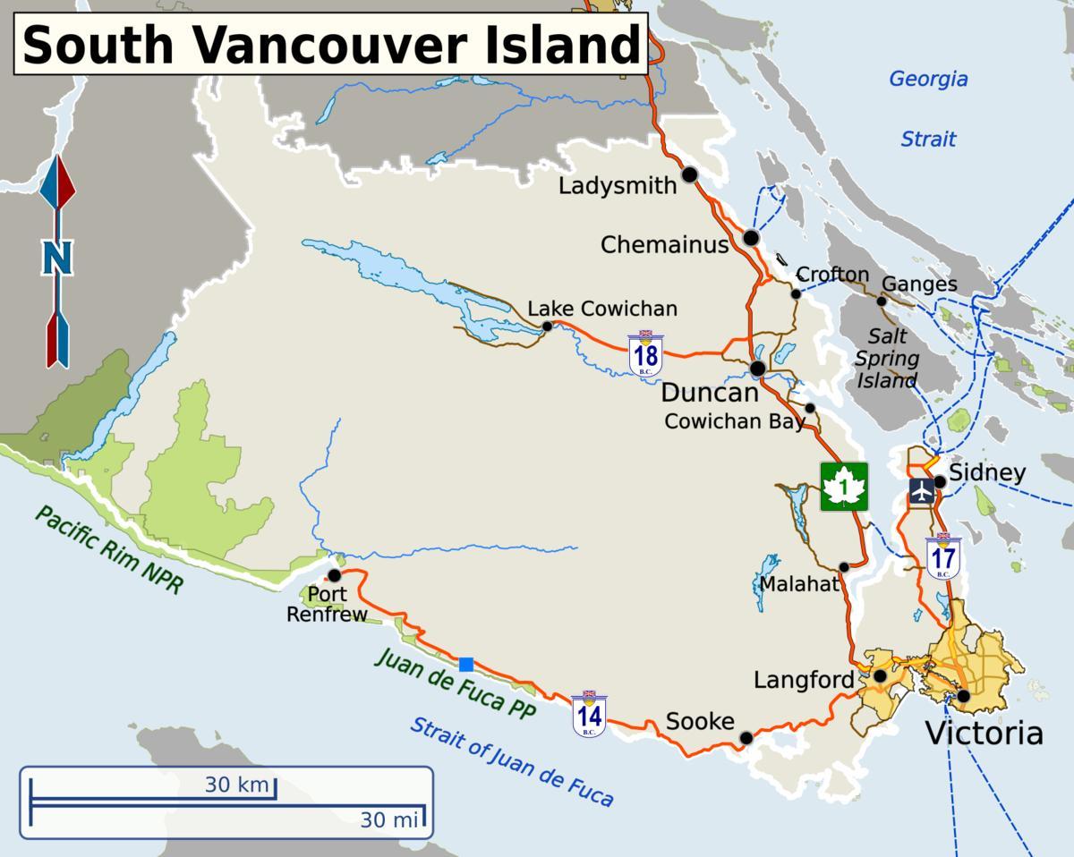 Cənubi-Vancouver xəritəsi