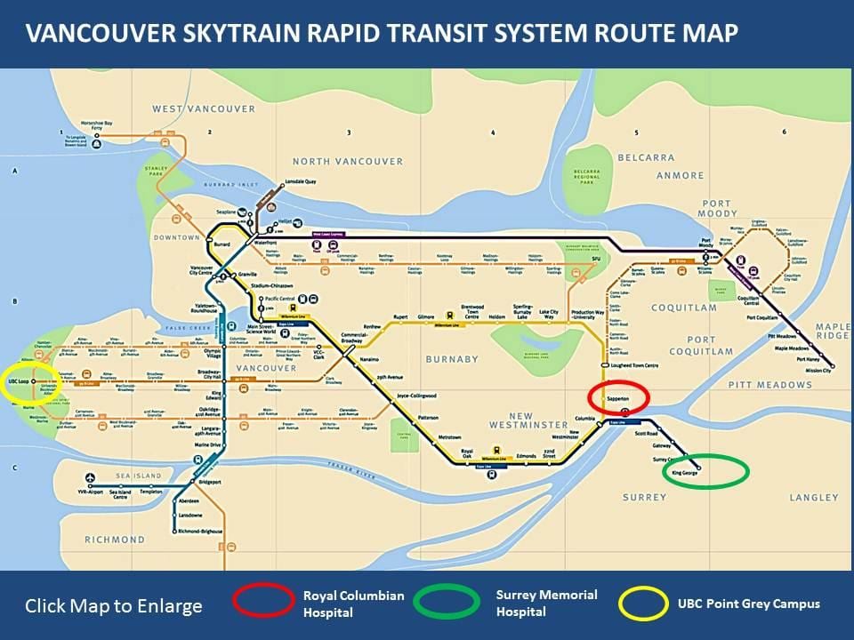 Metro xəritəsi Мейпл Ридж greater Vancouver