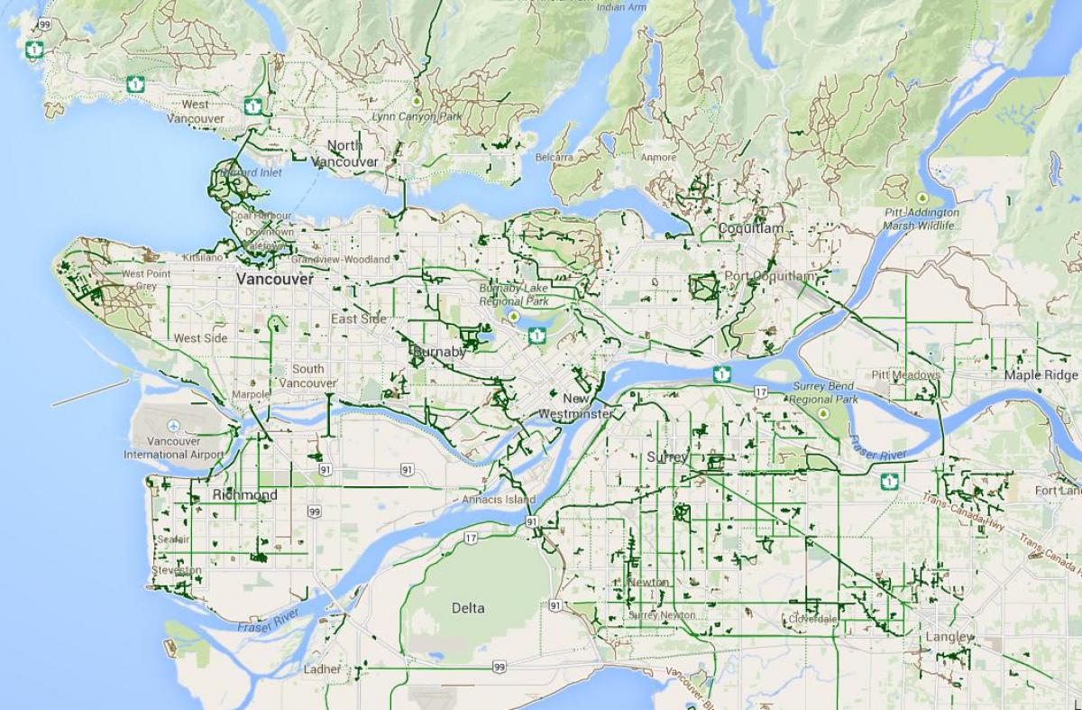 Metro xəritəsi Vancouver cycling