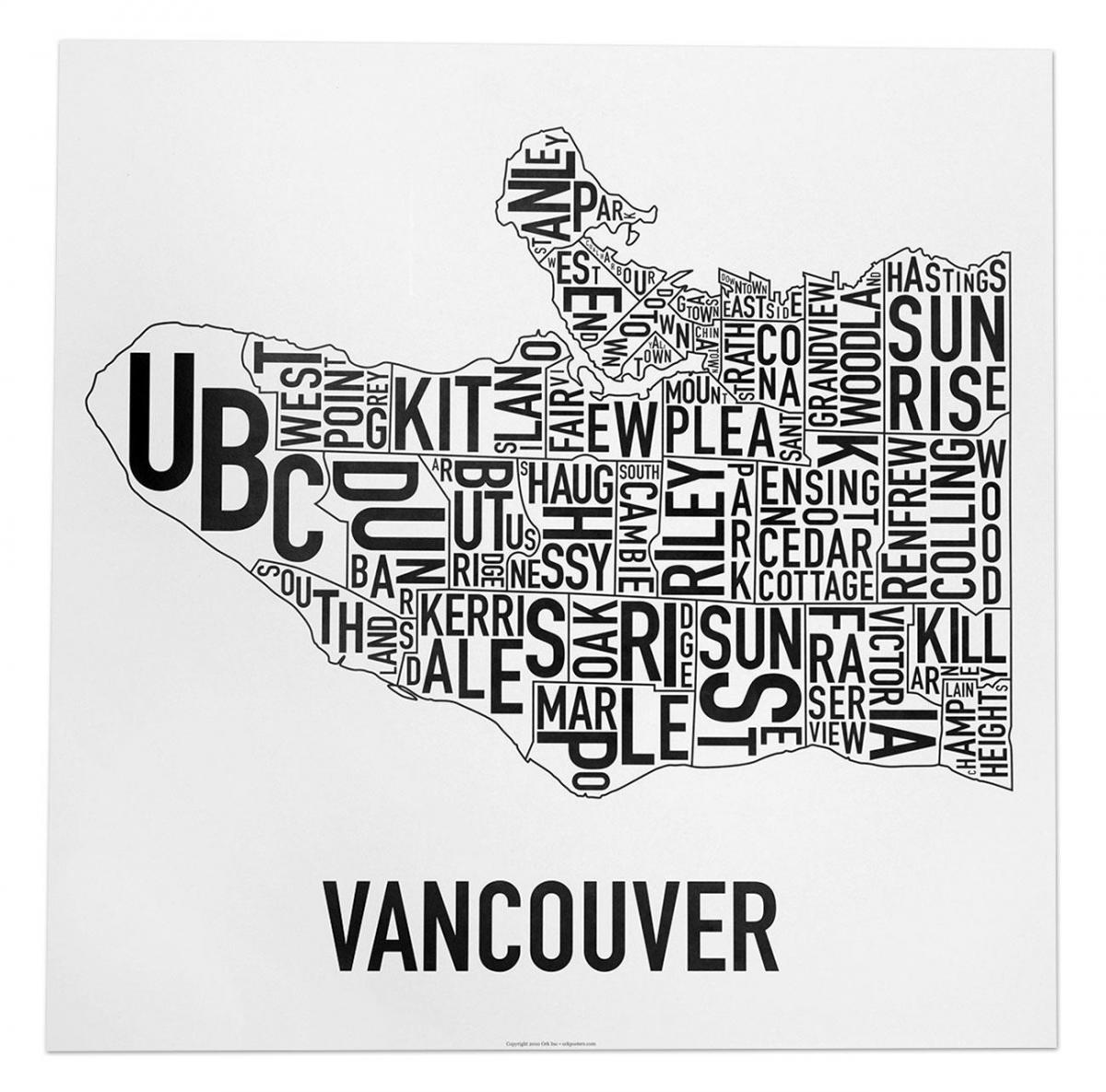 Kart poster Vancouver 