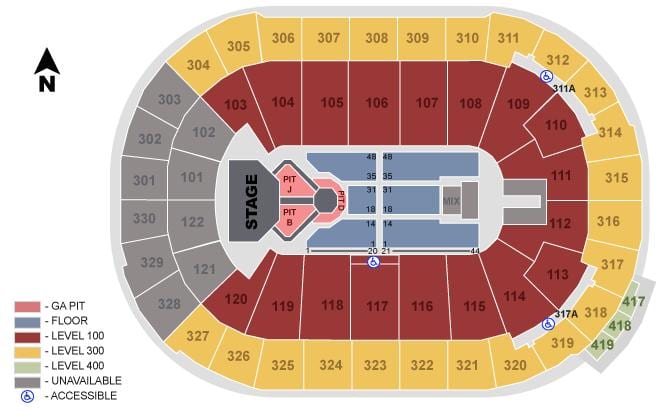 Rogers Arena-Vancouver, Oturma xəritə