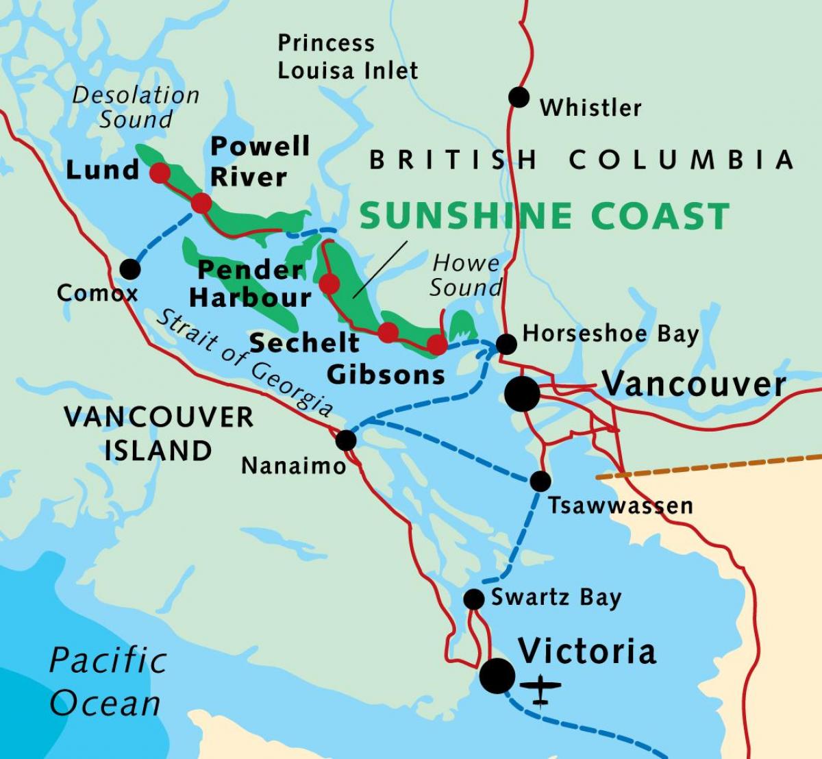 sahil British Columbia xəritə
