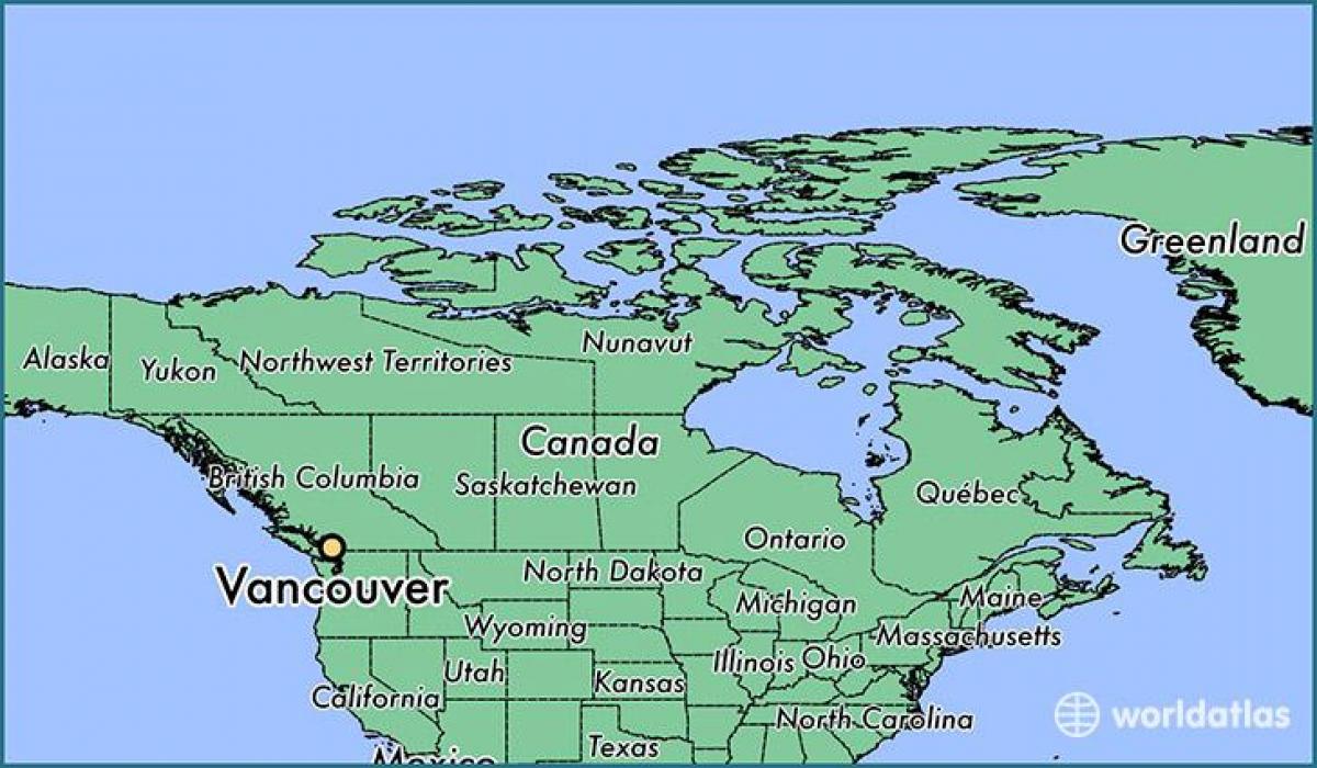 kart Kanadanın Vancouver göstərir