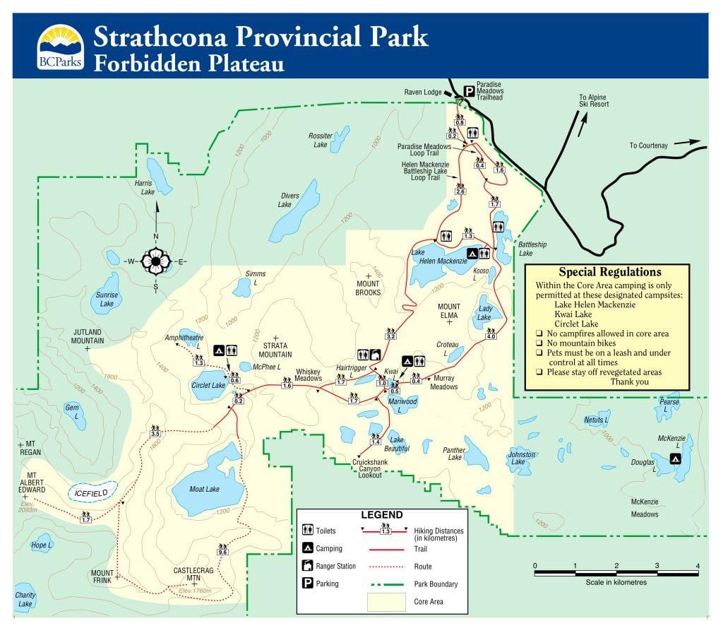 Xəritə ada Vancouver əyalət park