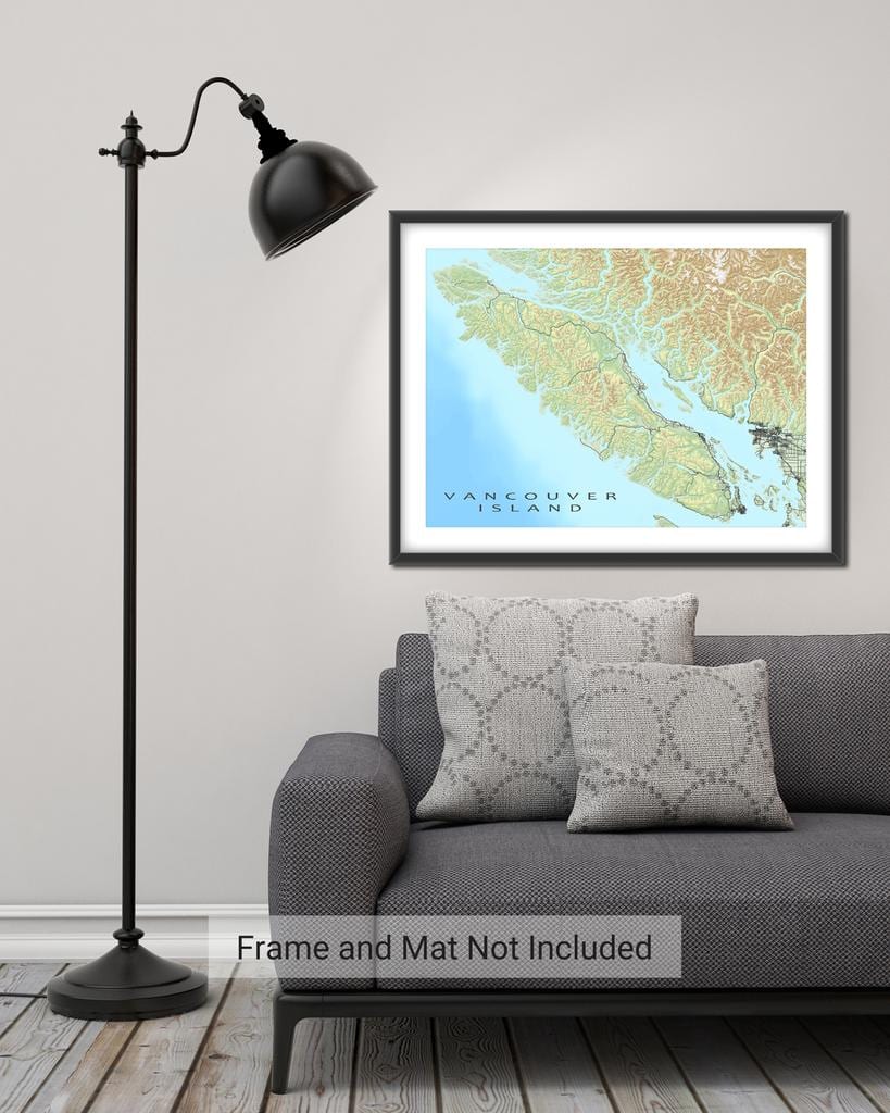 Xəritə ada Vancouver divar