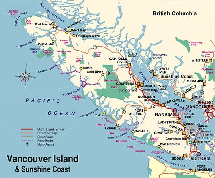 kamp Adasında Vancouver xəritəsi