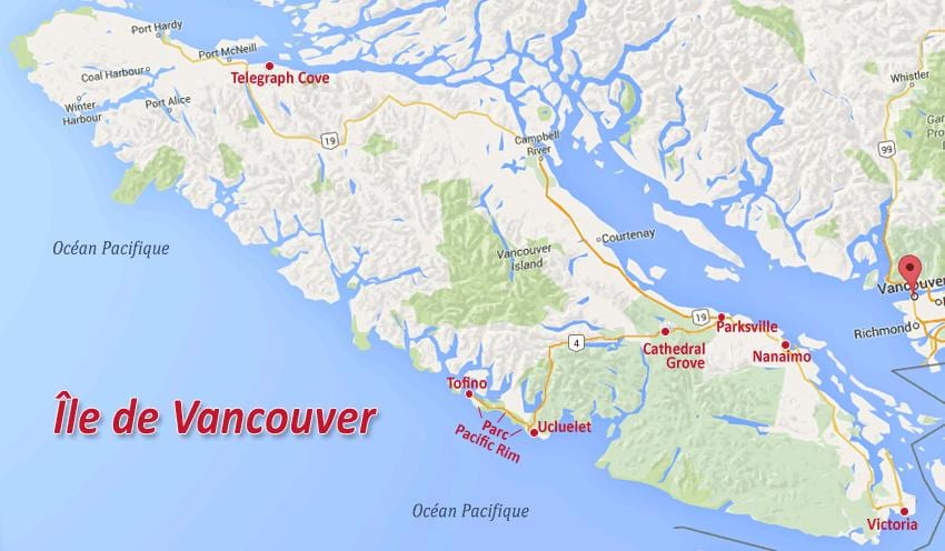 Xəritə ada Vancouver qızıl iddia 
