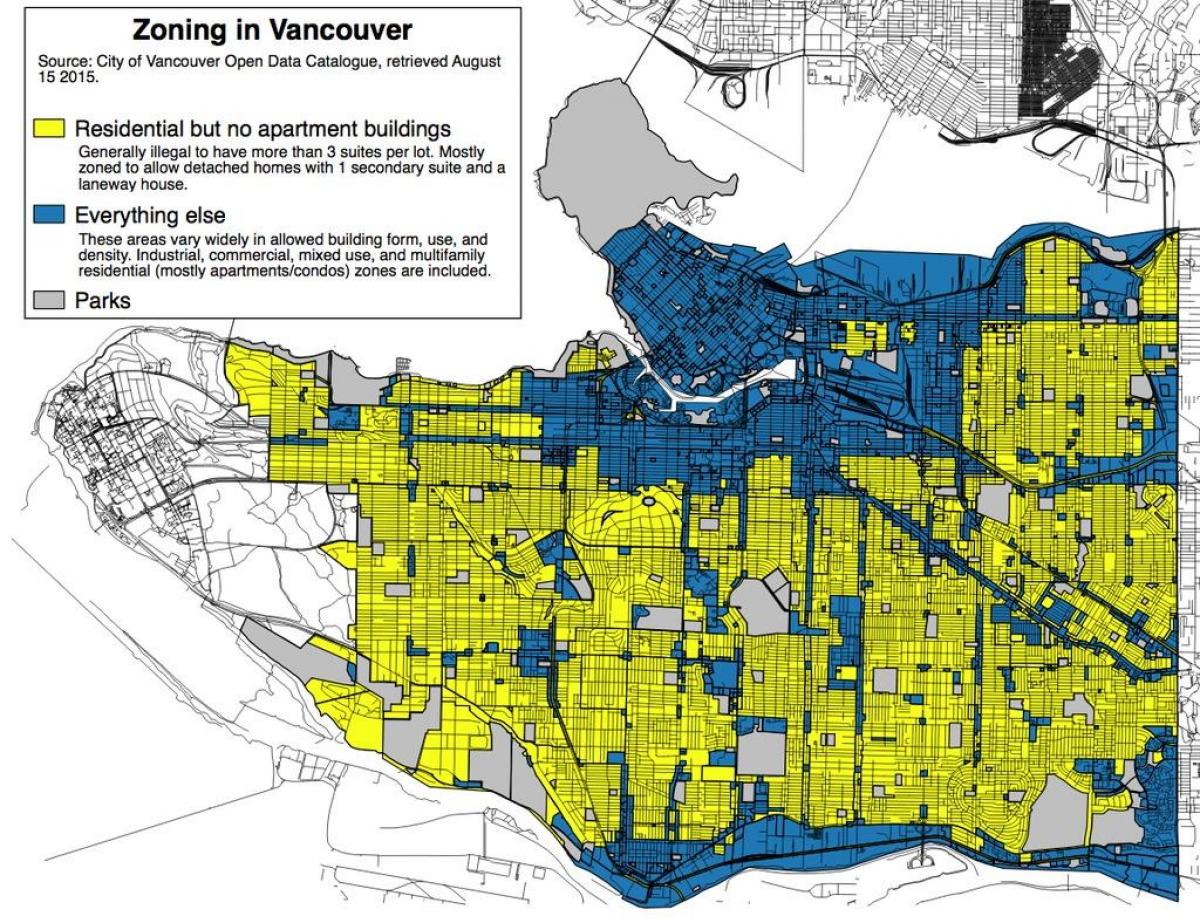 zonalarının xəritəsi Vancouver