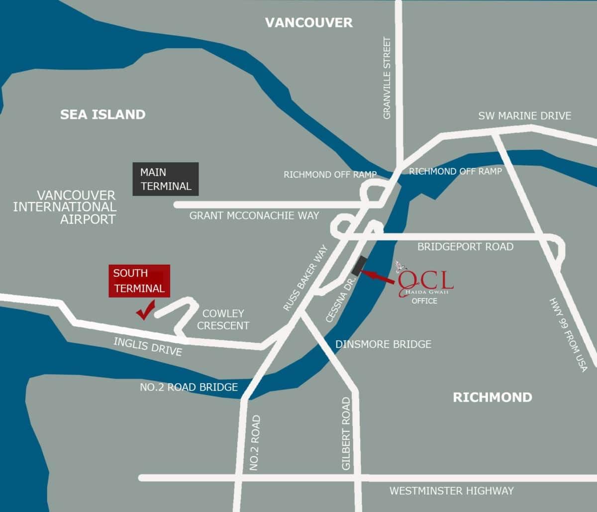 Yeri xəritədə beynəlxalq hava limanı Vancouver 