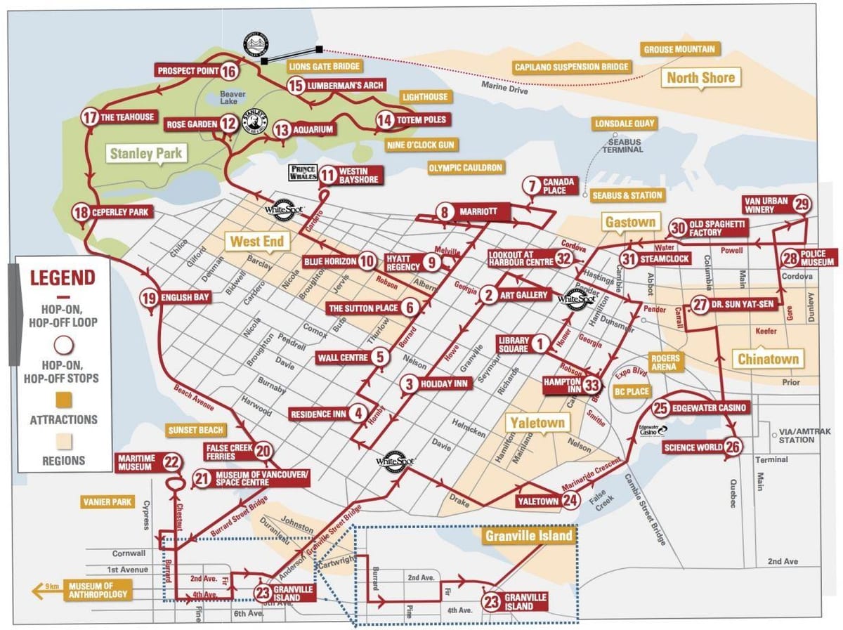 Kart Vancouver hop-hop-off yük arabaları, döküm 
