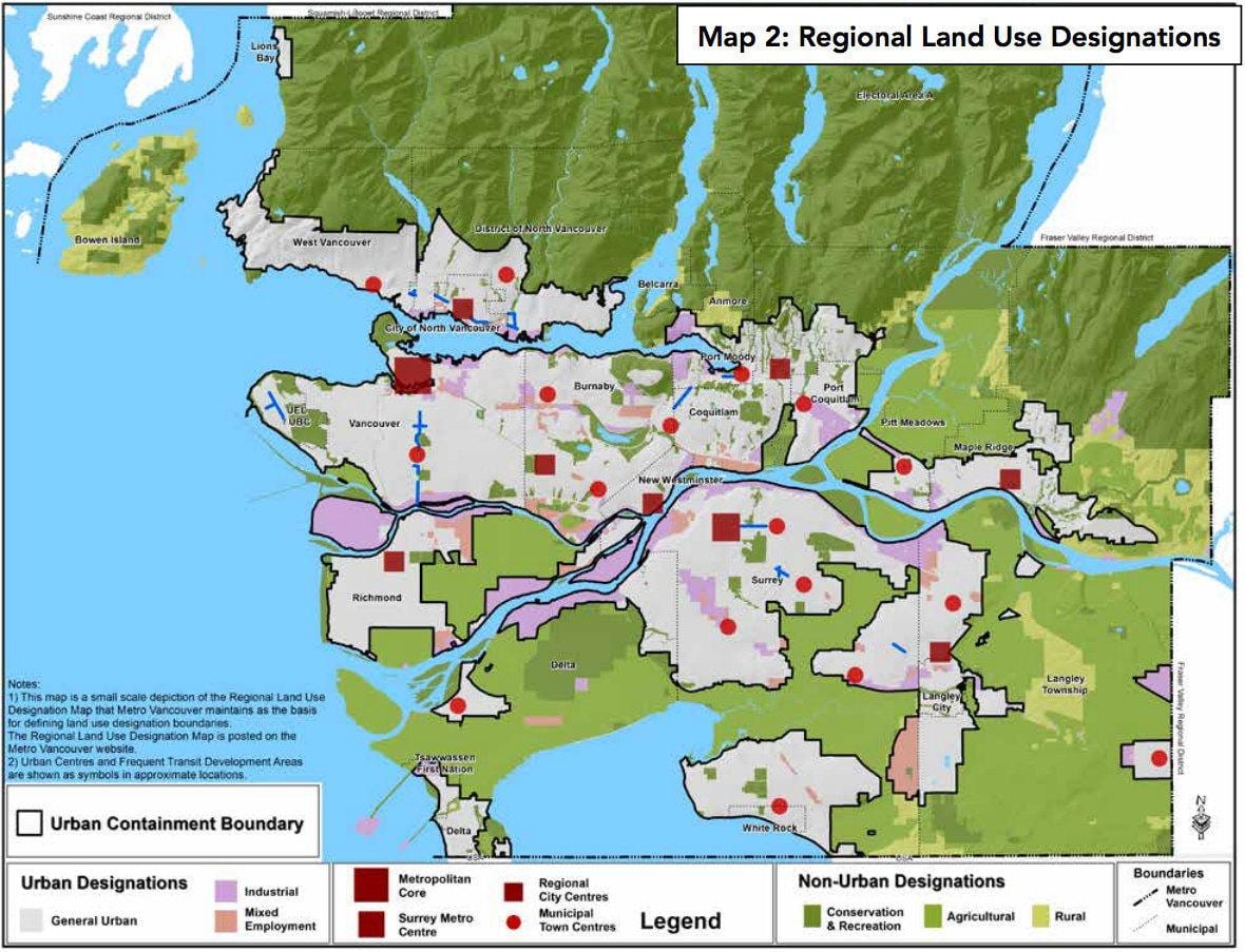 böyük Vancouver regional district xəritədə