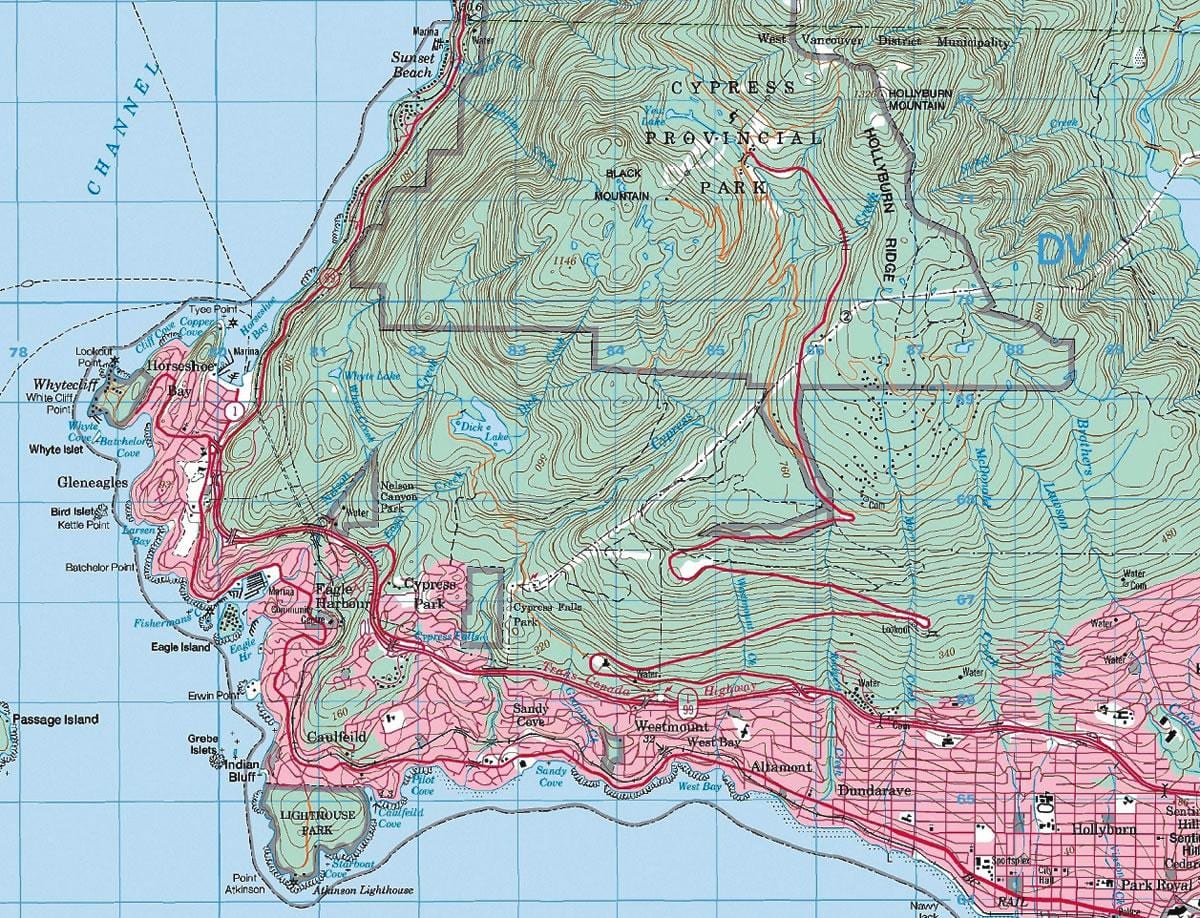 Kart Vancouver topoqrafik