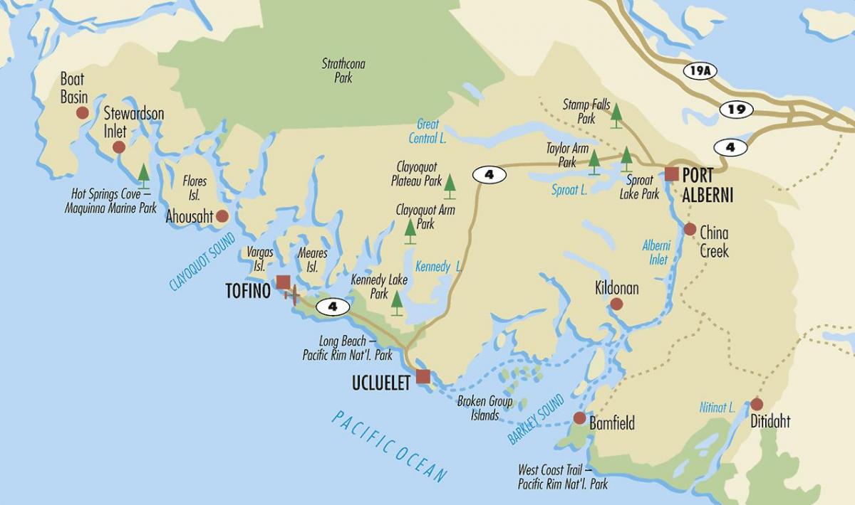 Vancouver ısland yerləri xəritəsi
