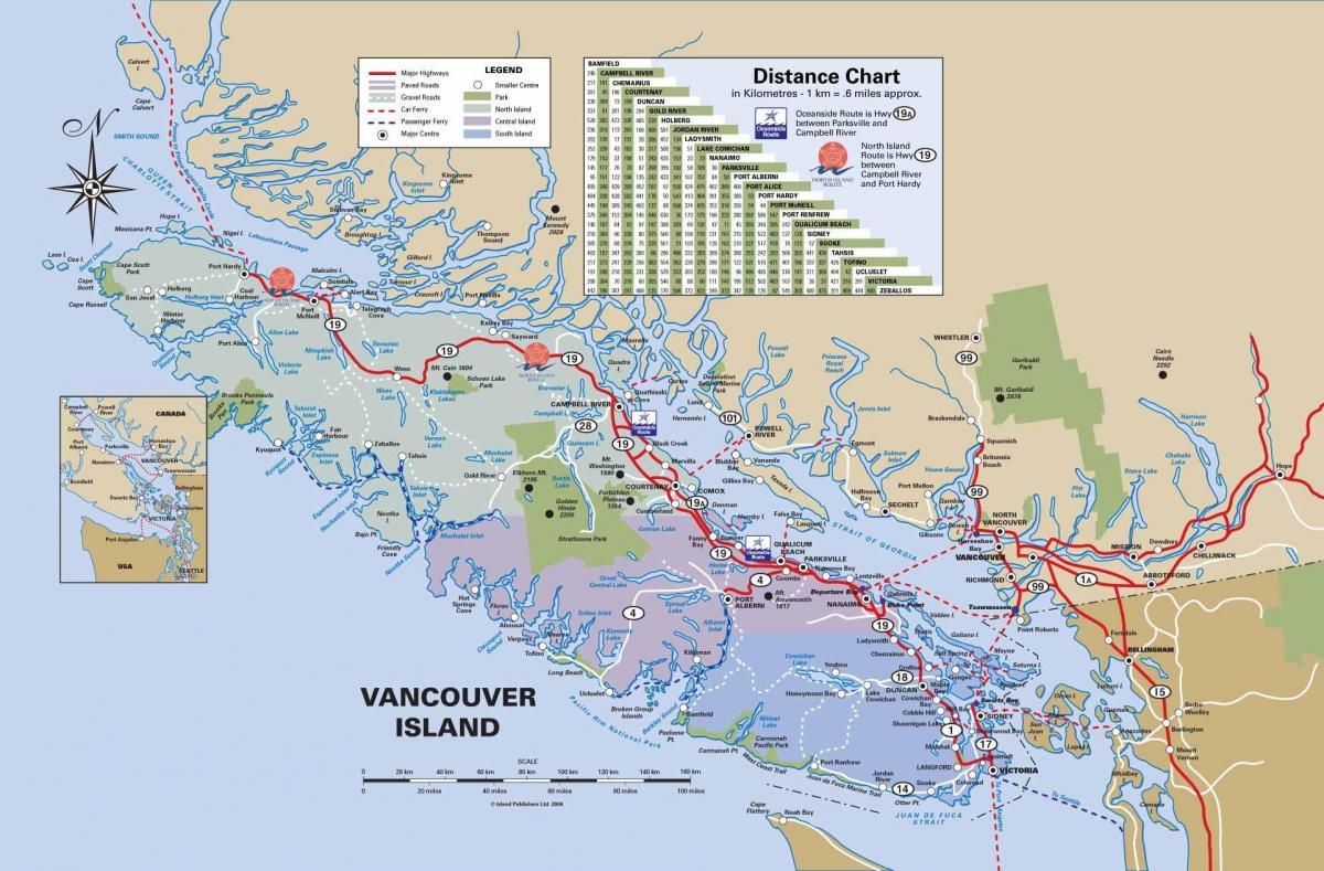 ada yolları Vancouver xəritəsi