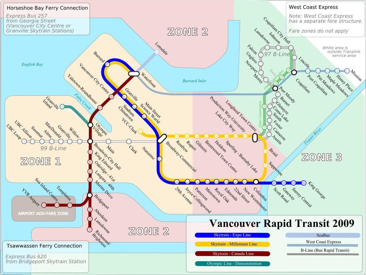 Kanada line xəritədə stansiyaları