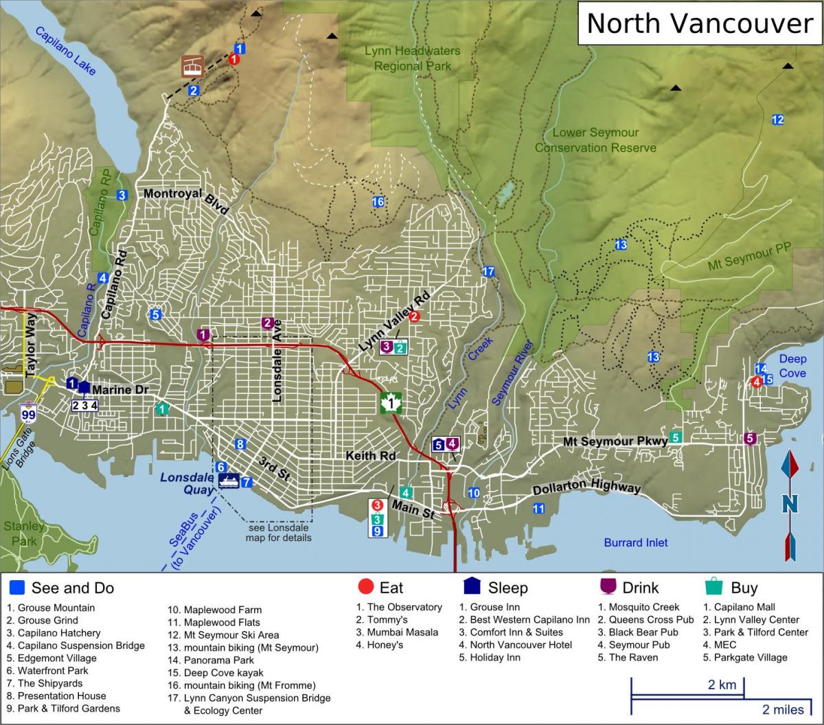Kart şimal sahilində Vancouver
