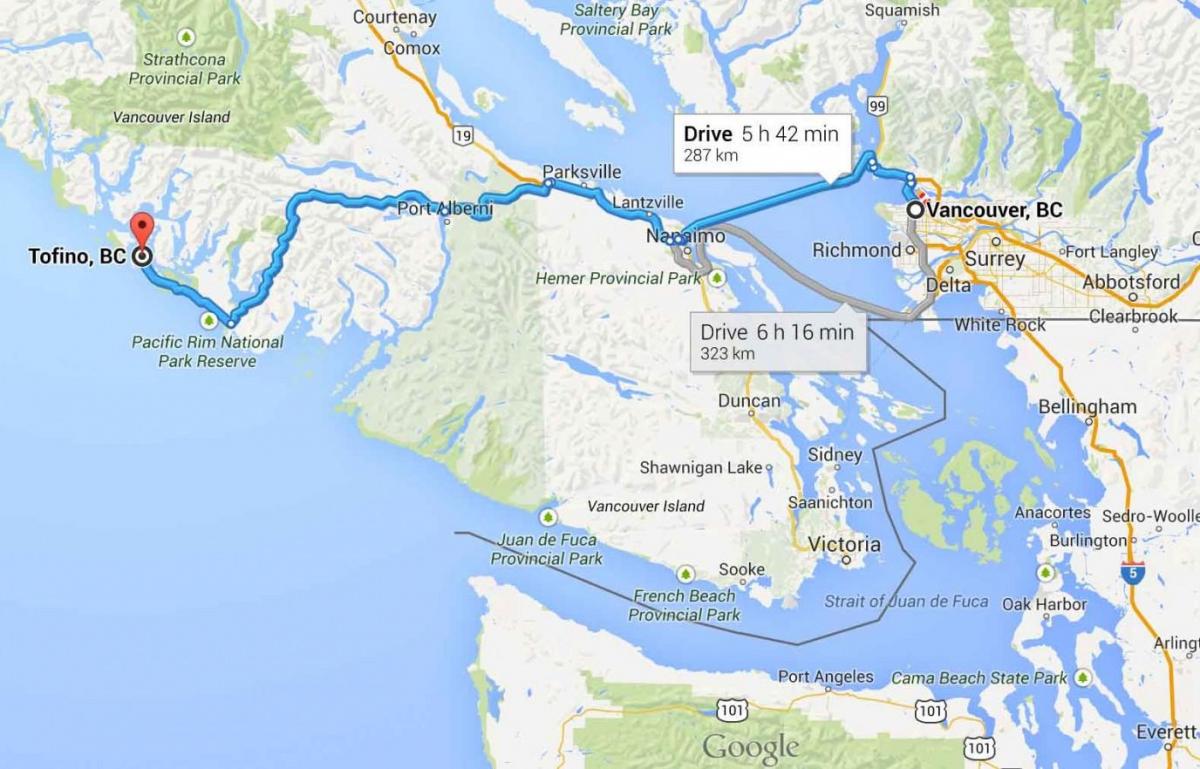 Kart Тофино Vancouver ısland 