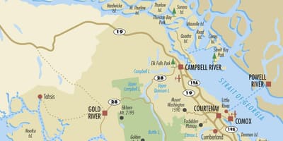 Campbell River xəritə ada Vancouver 