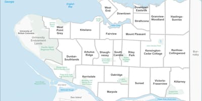 Ətraf Vancouver xəritə