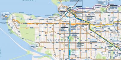 Xəritəsi, avtobus marşrutlarının Vancouver 