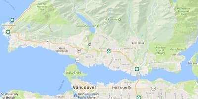 Vancouver ısland dağlarda xəritə