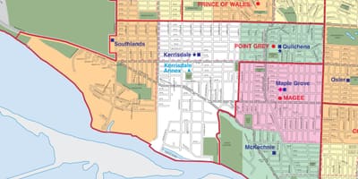 Vancouver ərazinin xəritəsi