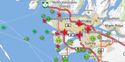 Kart uçuş Vancouver izleme