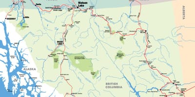 Kart cənub hissəsində British Columbia