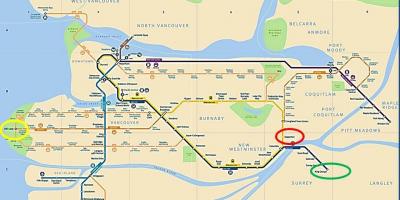 Metro xəritəsi Мейпл Ридж greater Vancouver