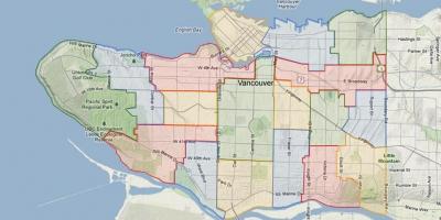 Board Vancouver məktəbdə ərazinin xəritəsi