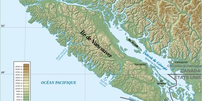 Topoqrafik xəritə Vancouver ısland 