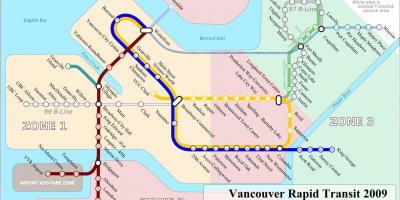 Tez Vancouver tranzit xəritə