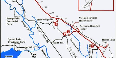 Xəritə ada Vancouver dəmir yolu