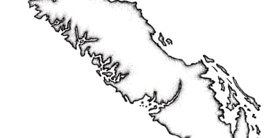 Xəritə ada Vancouver kontur