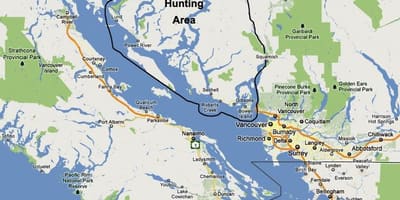 Xəritə ada Vancouver ov