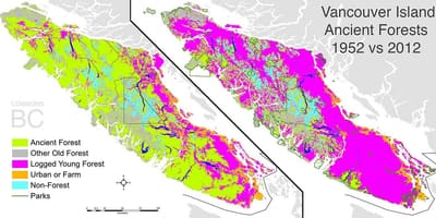 Xəritə ada Vancouver tac torpaqları
