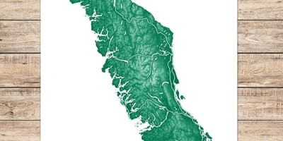 Xəritə ada Vancouver incəsənət