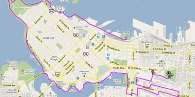 Yaşadığım Vancouver velosiped xəritə