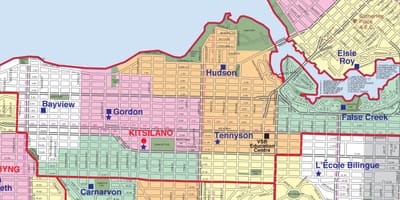 Vancouver məktəb dairəsi sərhədləri xəritəsi