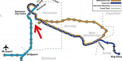 Metro xəritəsi Vancouver оверлей