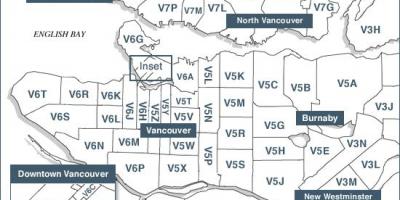Vancouver ısland poçt indeksləri xəritə
