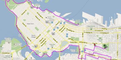 Yaşadığım Vancouver velosiped xəritə